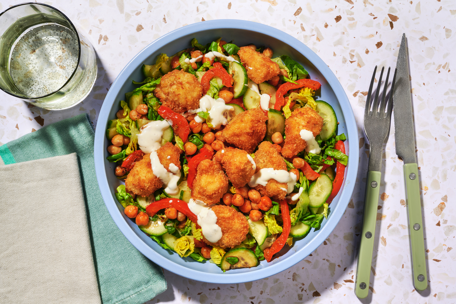 Bowl de poulet crispy & pois chiches