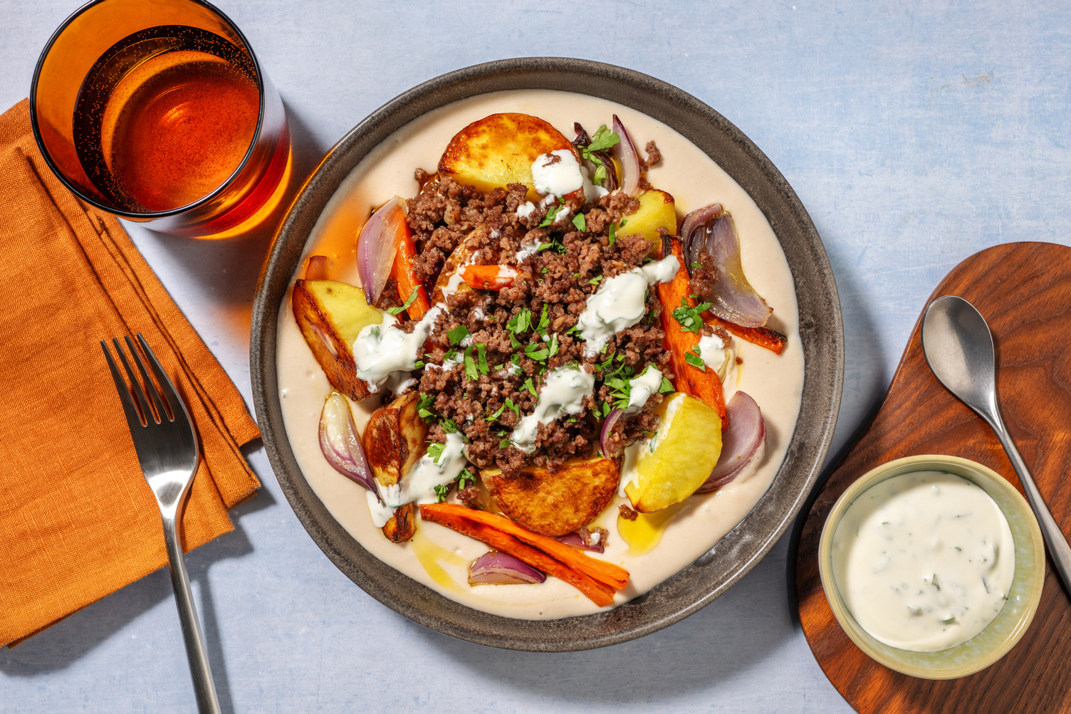 Bœuf haché & crème de haricots blancs