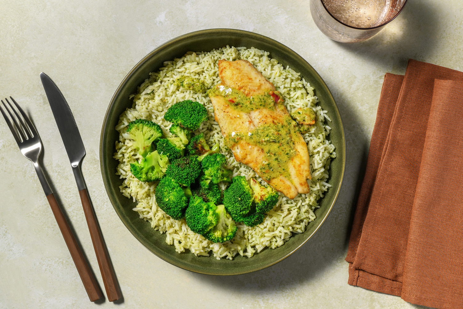 Lieu grillé & pistou de basilic thaï