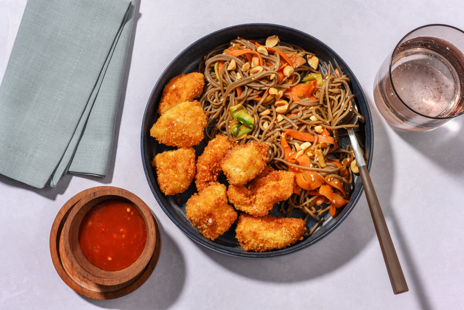 Dinde croustillante & salade de soba