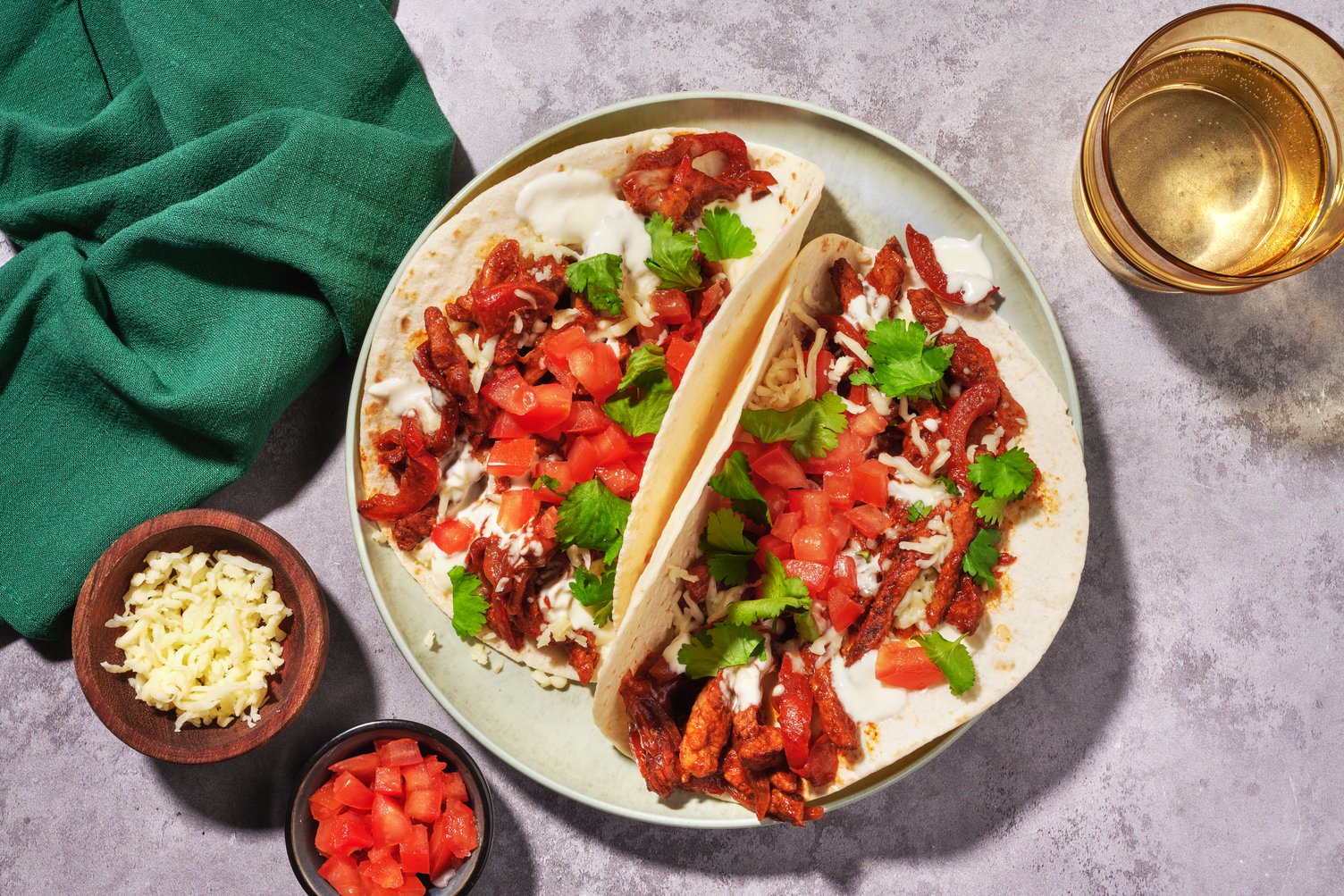 Tacos de porc à la mexicaine & cheddar
