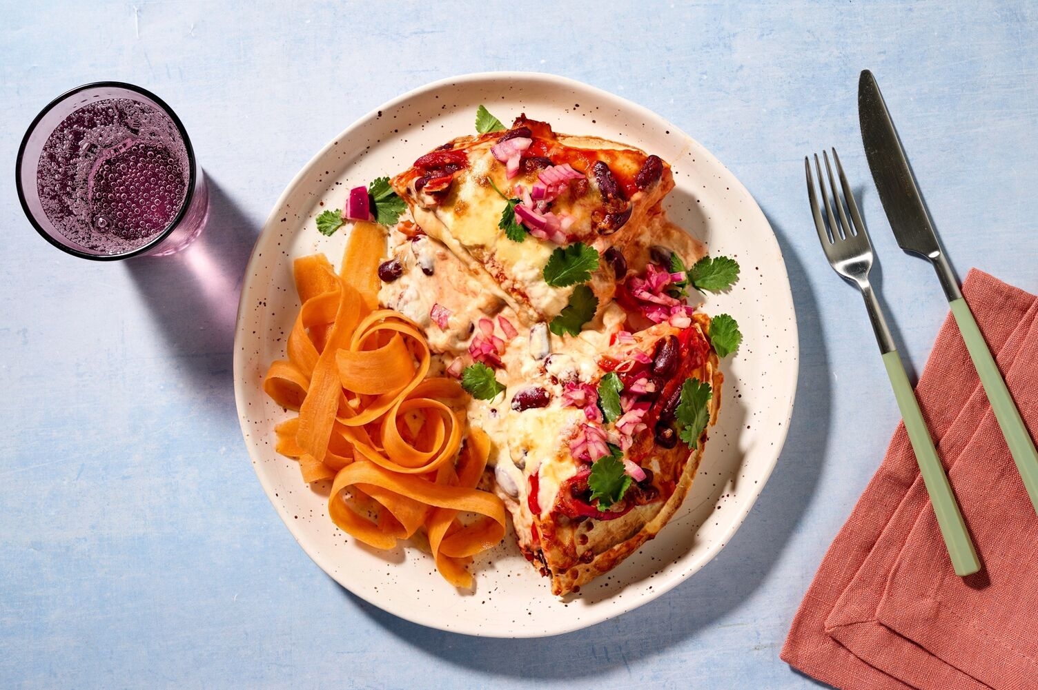 Tortillas complètes gratinées au cheddar