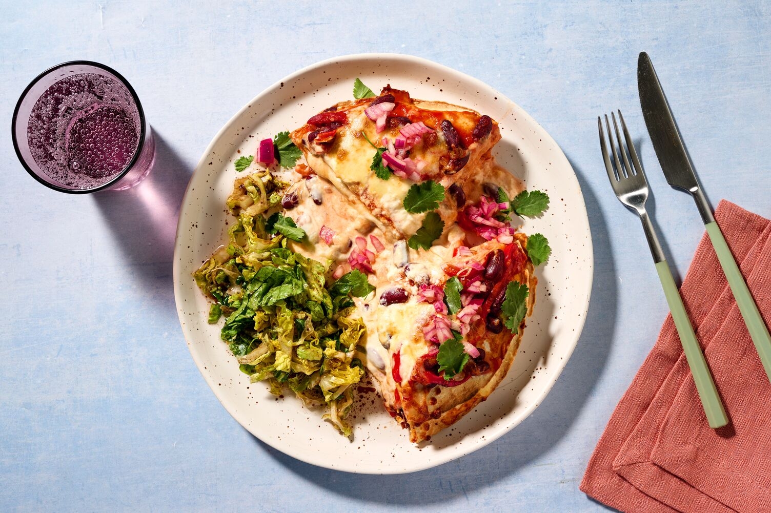 Tortillas complètes gratinées au cheddar