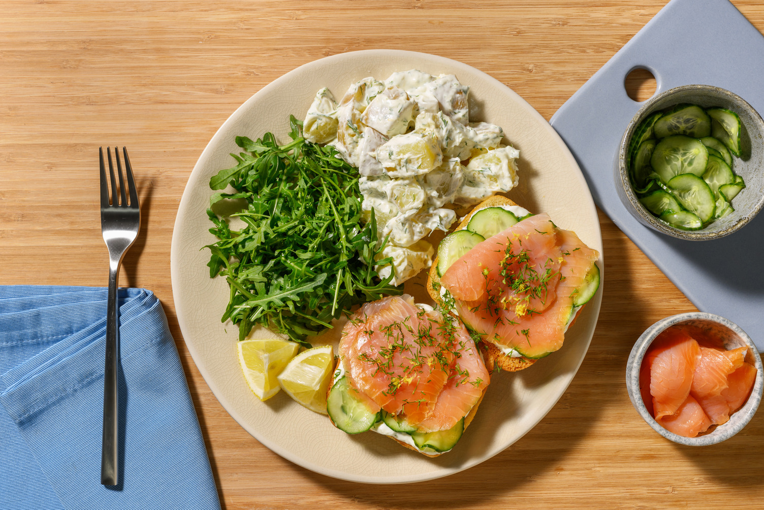 Smørrebrød Inspired Smoked Salmon Open Sandos