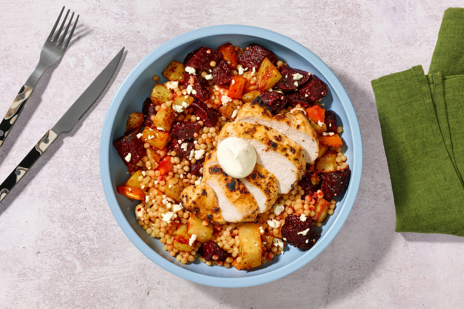 Baked Chicken & Roast Veg Loaded Pearl Couscous