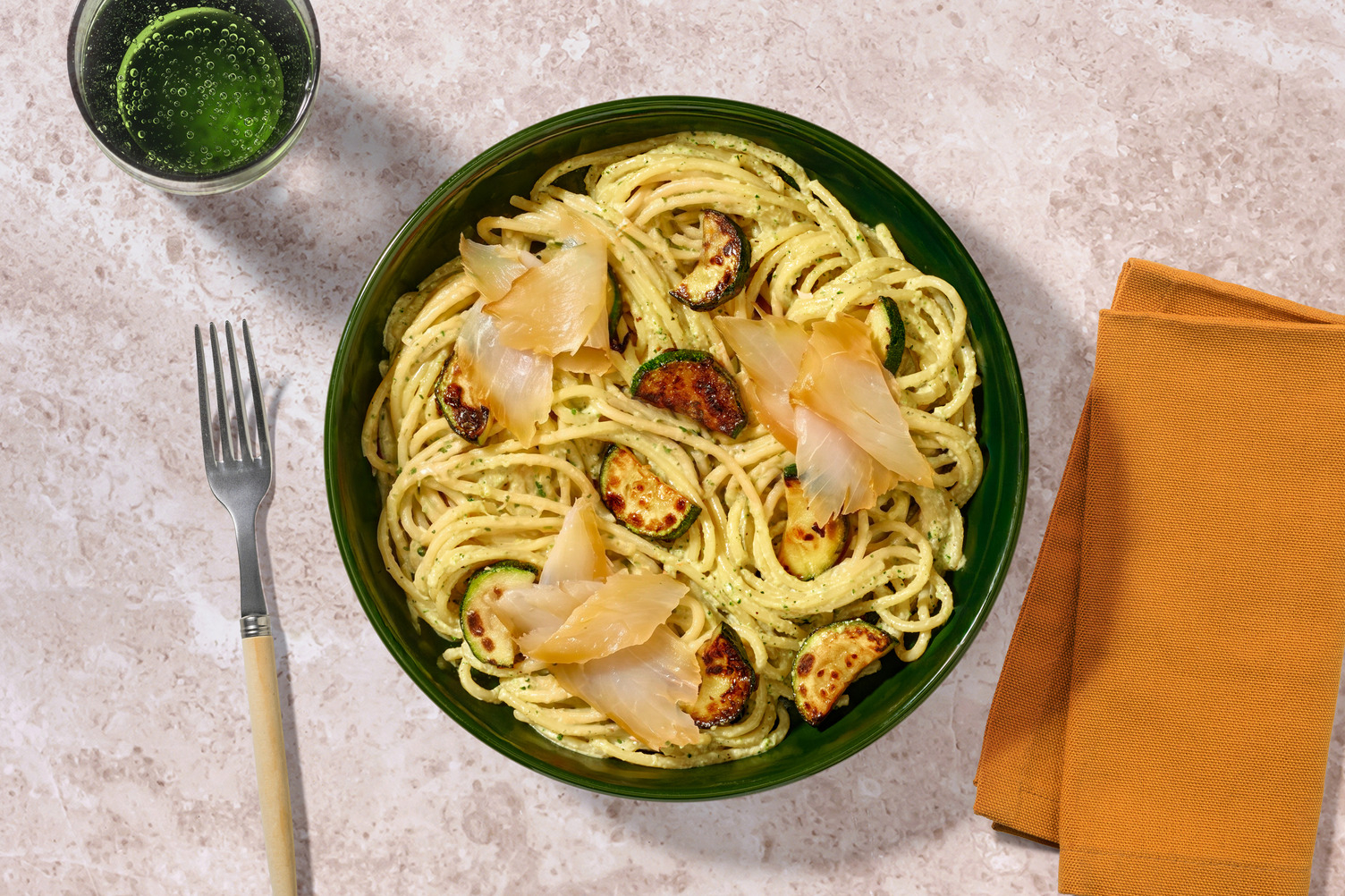 Spaghetti au haddock fumé & courgette