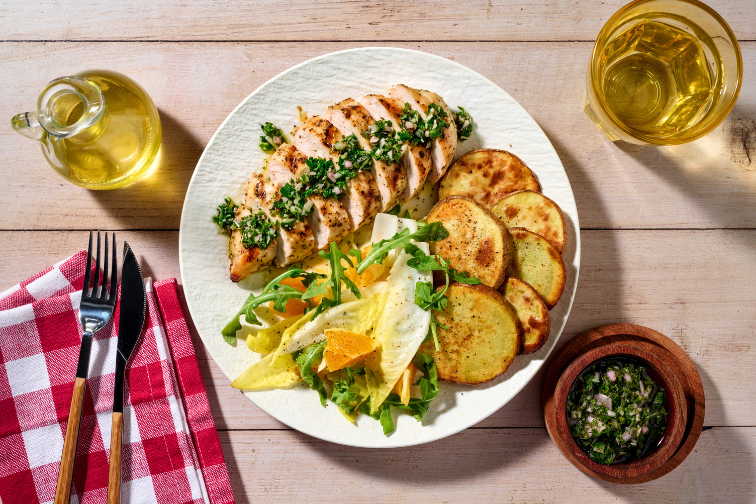 Poulet & sauce vierge à l'orange du bistro