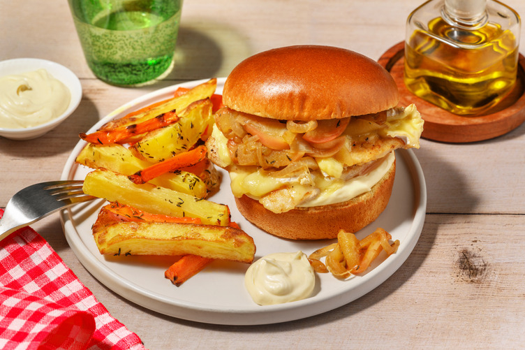 Burger normand au poulet Label Rouge & camembert