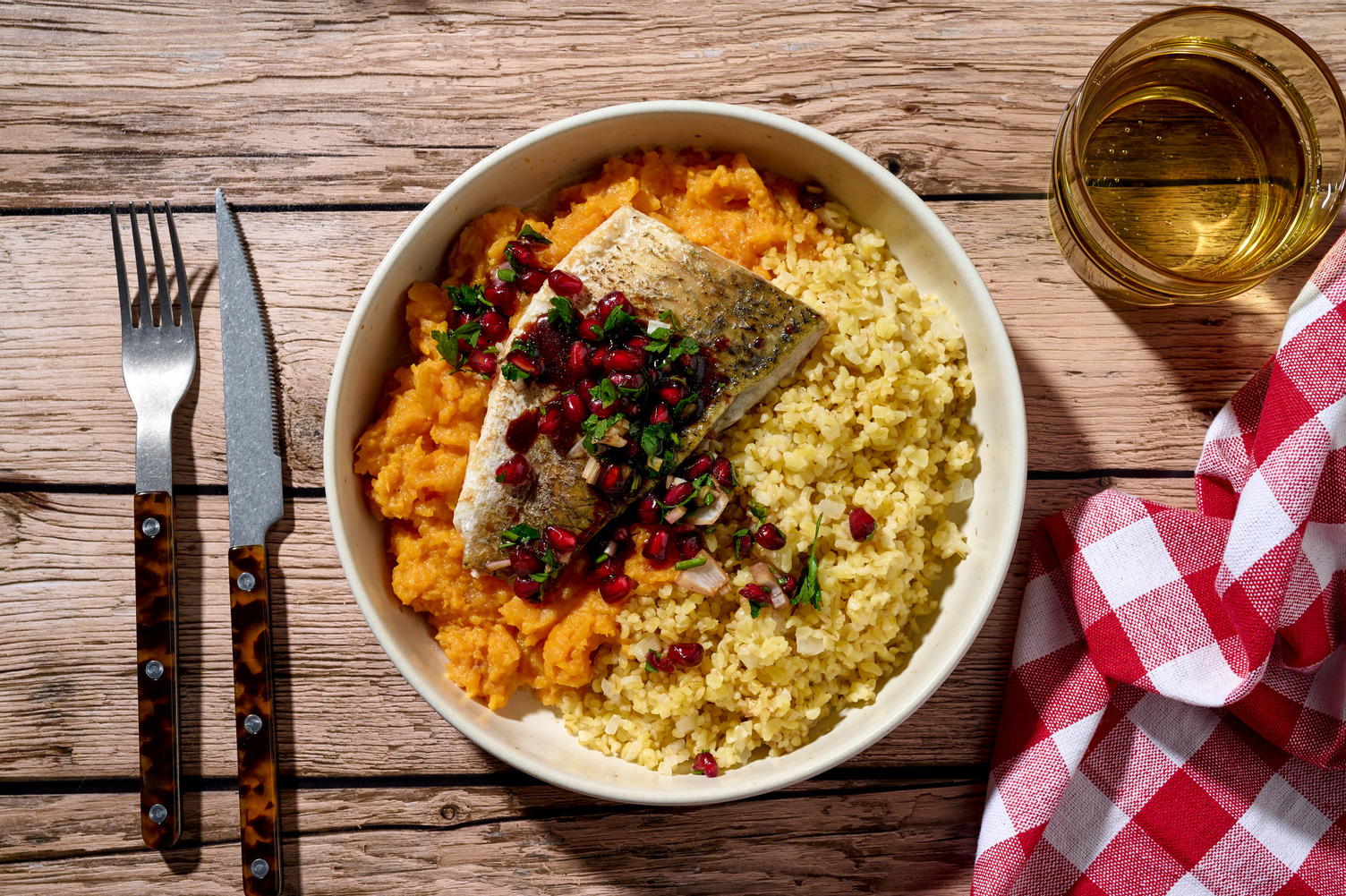 Barramundi grillé & purée de courge du comptoir