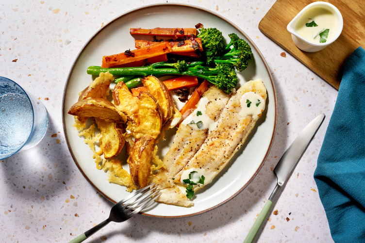 Pan-Fried Basa with Creamy Parsley sauce