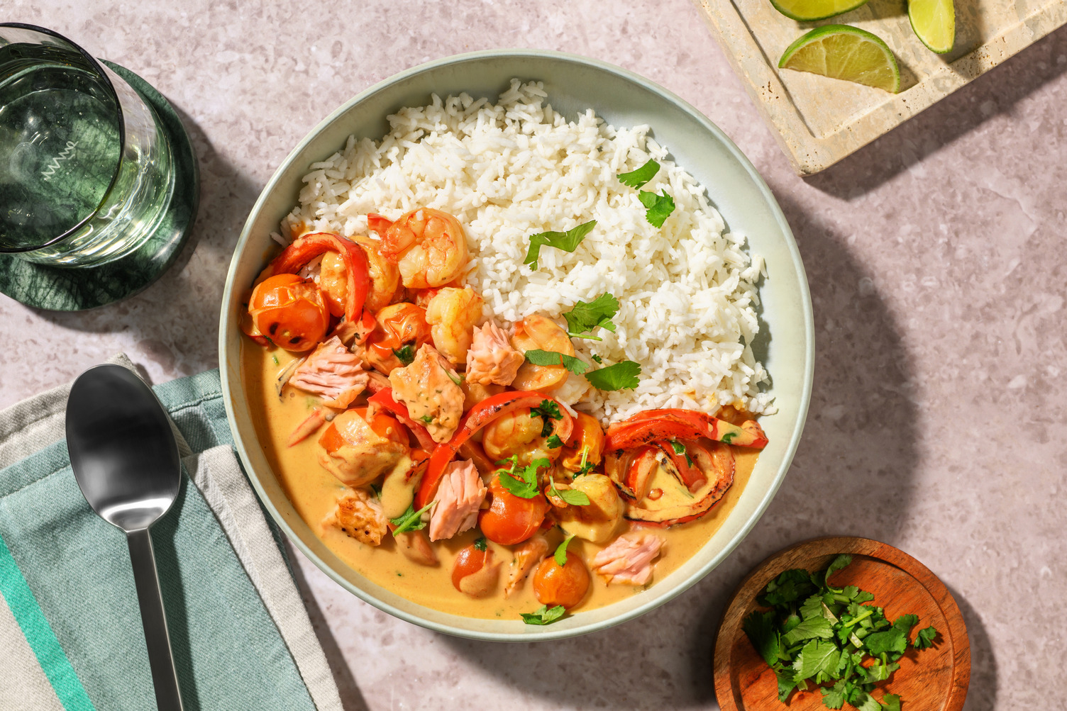 Brazilian Style Coconut Salmon and Prawn Moqueca