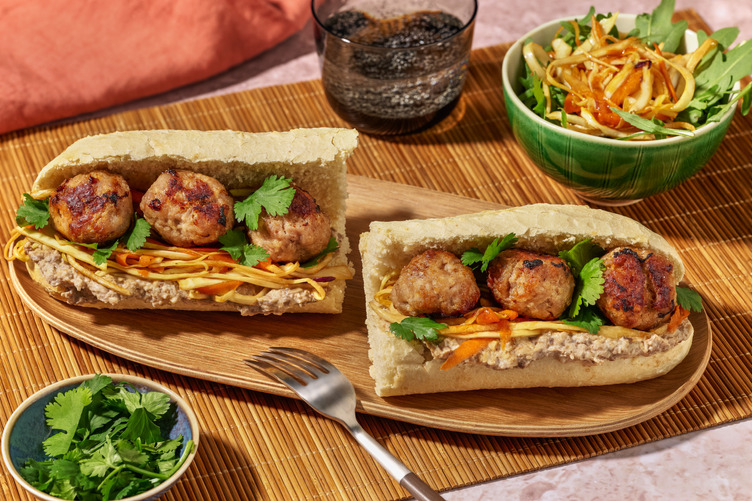 Lean Beef Meatball and Banh Mi Style Sandwich