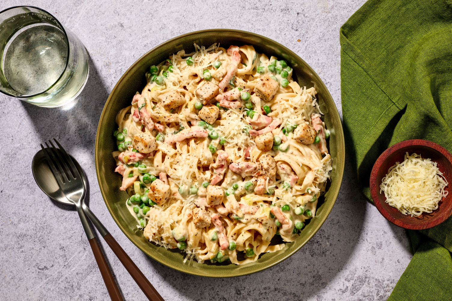 Bacon, Leek and Pea Tagliatelle with Irish Chicken Breast