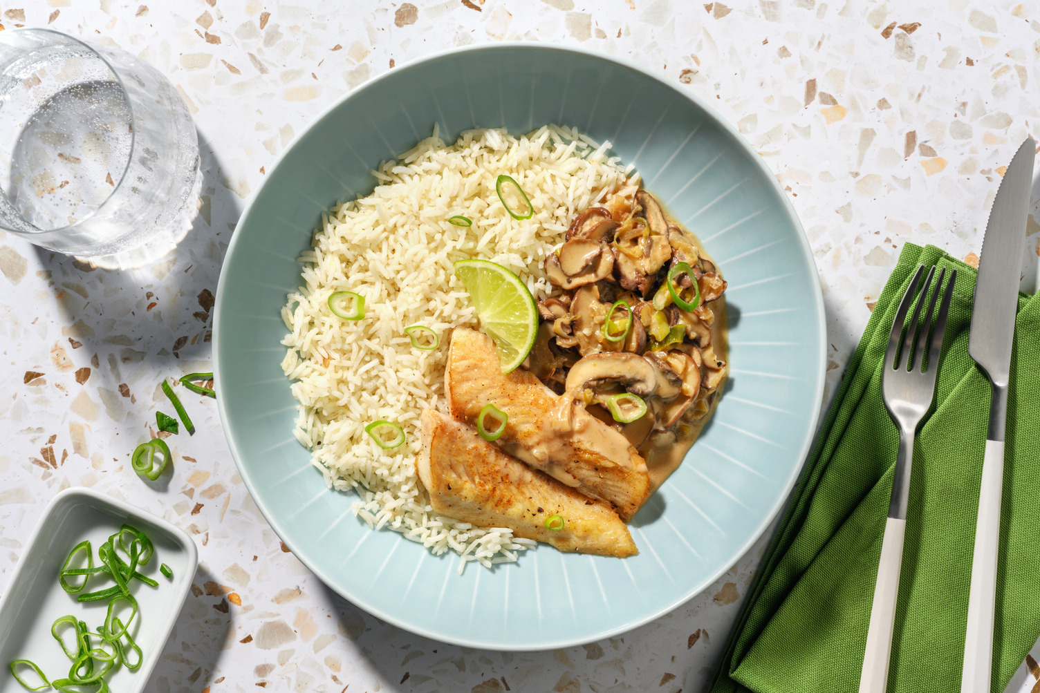 Filet de lieu, sauce miso & lait de coco