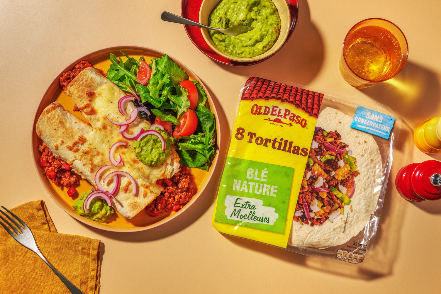 Taquitos deliciosos au porc haché & guacamole