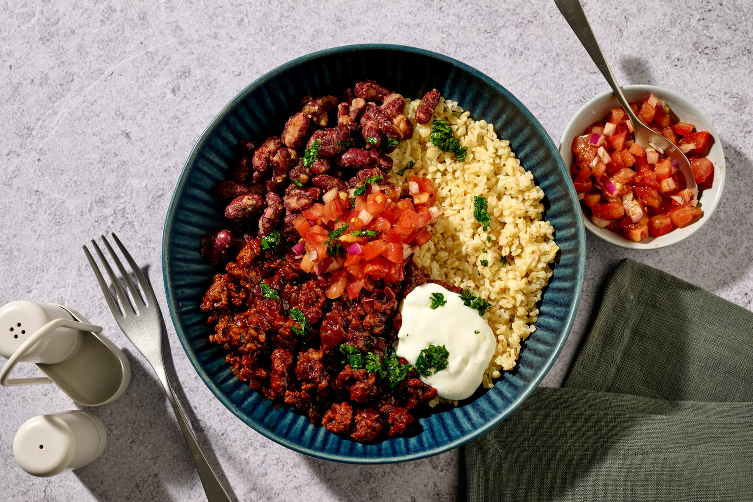 Bowl de bœuf sauce churrasco & boulgour