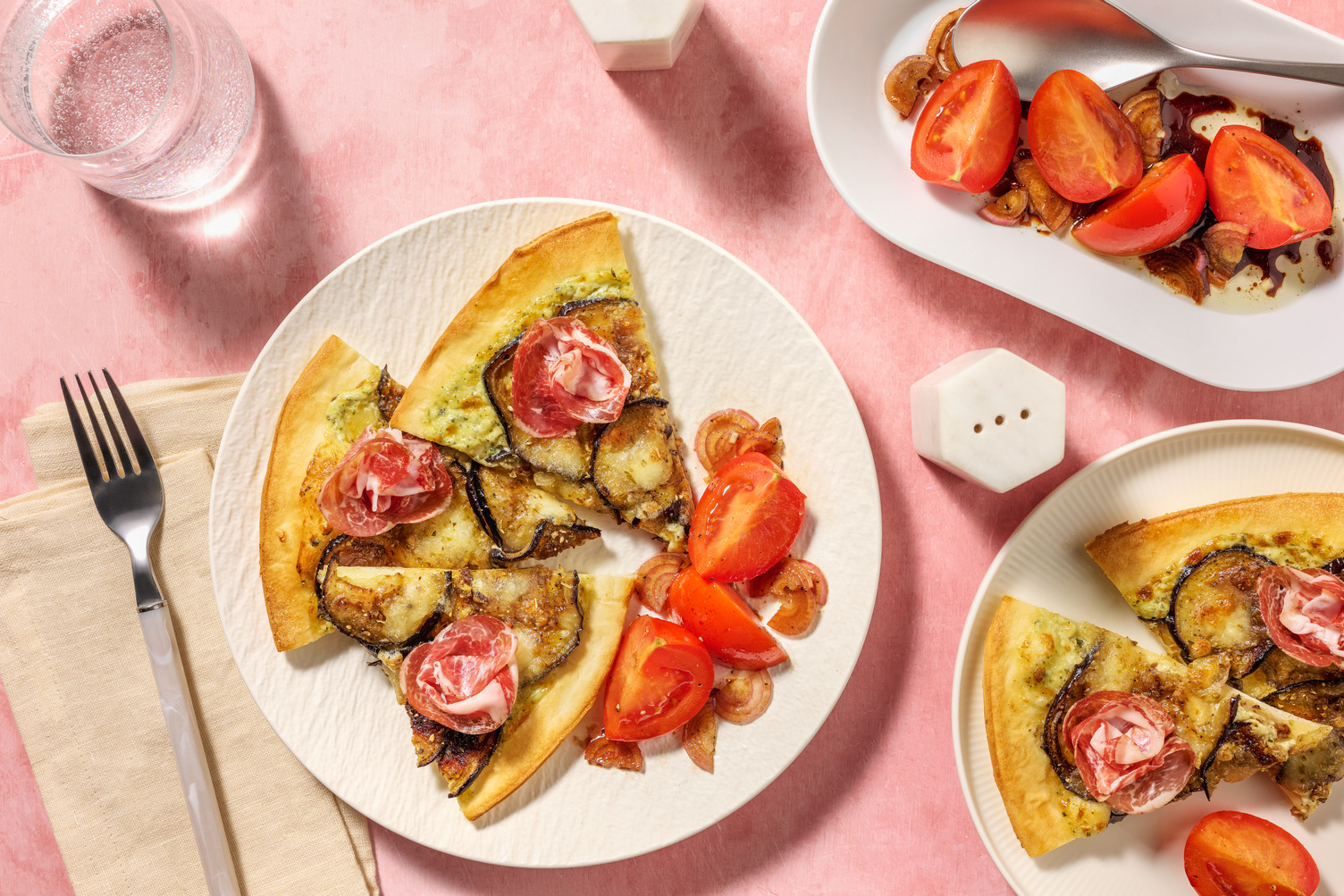 Pizza melanzana & rose de coppa per la mamma