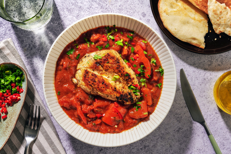 Harissa Chicken and Bell Pepper Stew