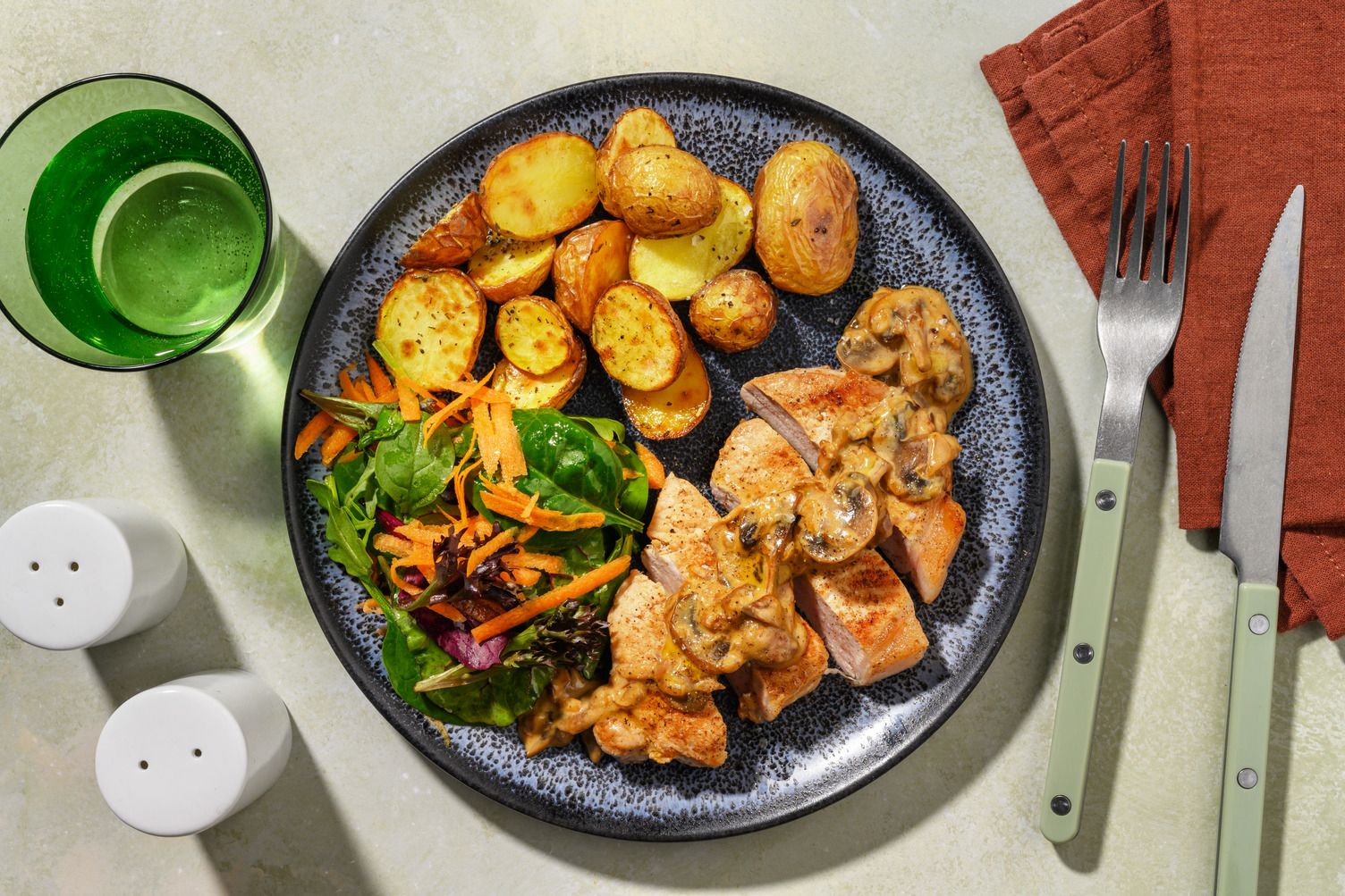 Carré de porc & champignons à la crème