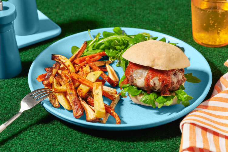 Sportersfavoriet: dubbele cheeseburger marinara-stijl