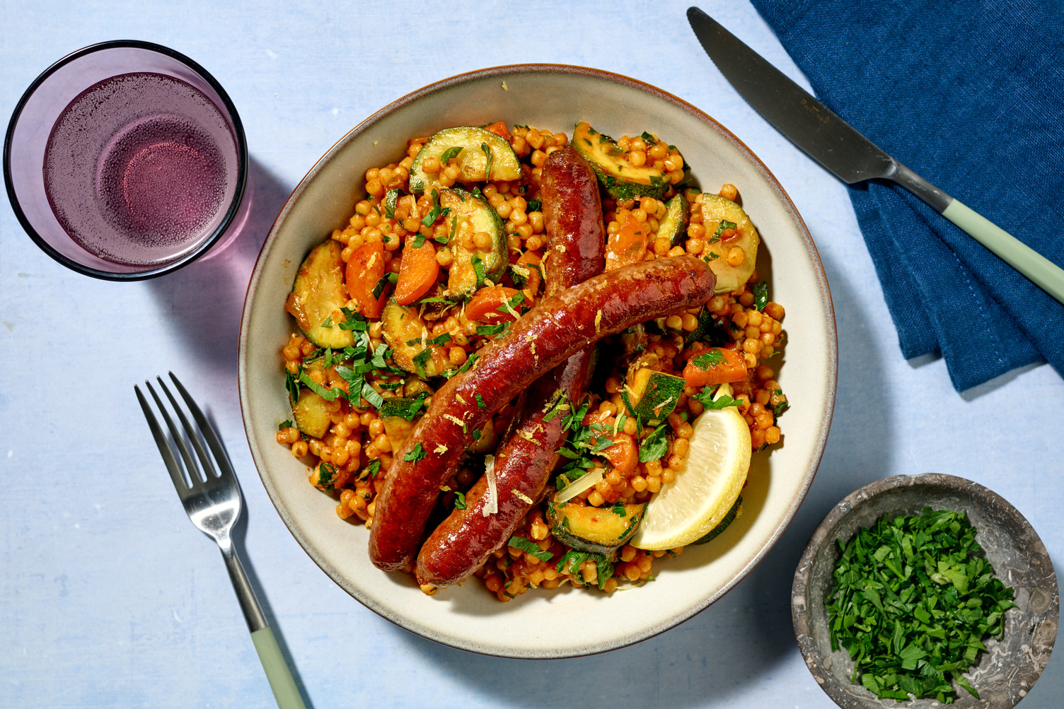 Merguez de bœuf & couscous perlé parfumé 