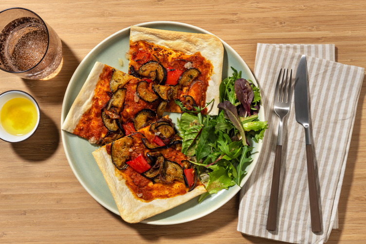 Flammkuchen mit Aubergine