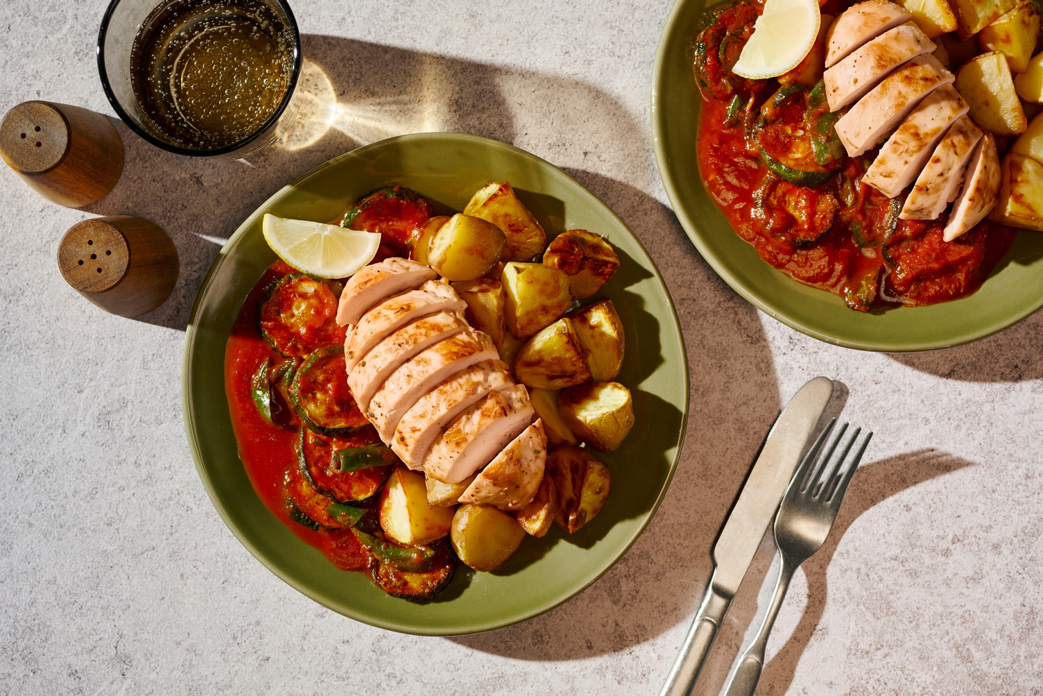 Pan-Fried Chicken and Pisto de Verduras
