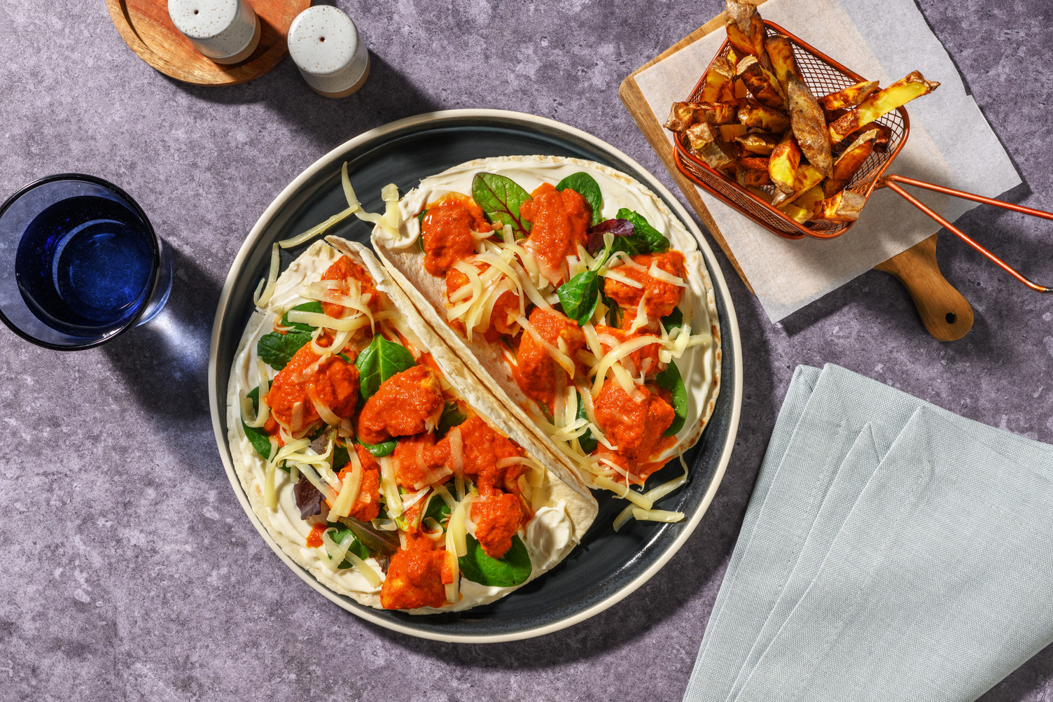 Cheesy Peri Peri Double Chicken Tacos and Chips