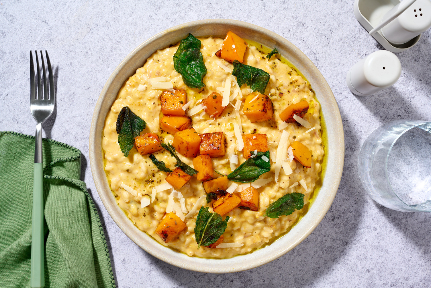Risotto de courge butternut & sauge croustillante