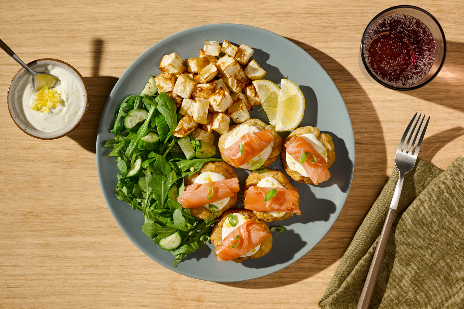 Double Smoked Salmon on Homemade Celeriac Rostis