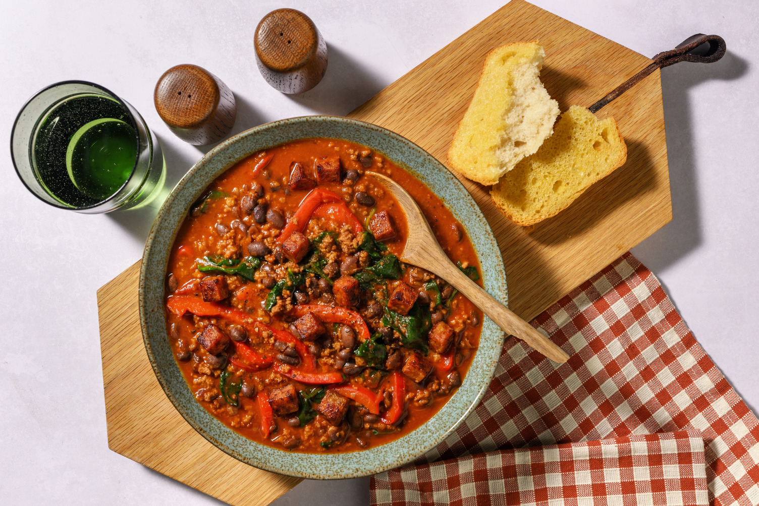 Speedy Brazilian Style Beef and Chorizo Black Bean Soup