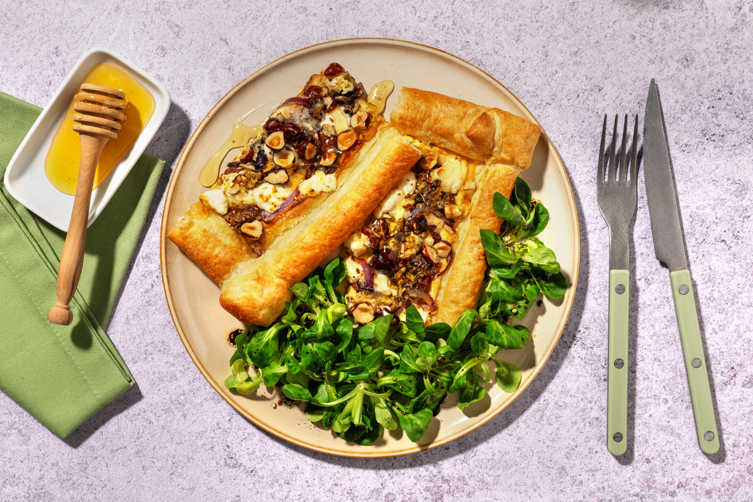 Honeyed Goat's Cheese Tart with Irish Chicken