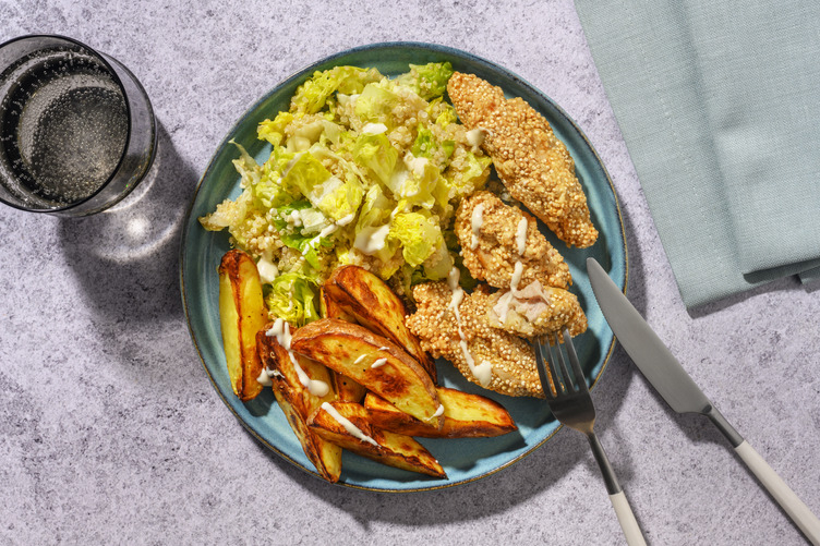 Extra de pollo crujiente con rebozado de quinoa