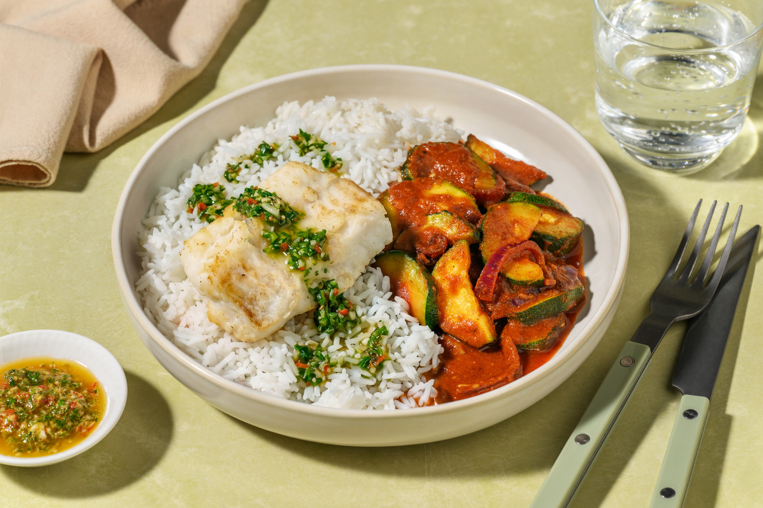 Bowl de cabillaud au chimichurri