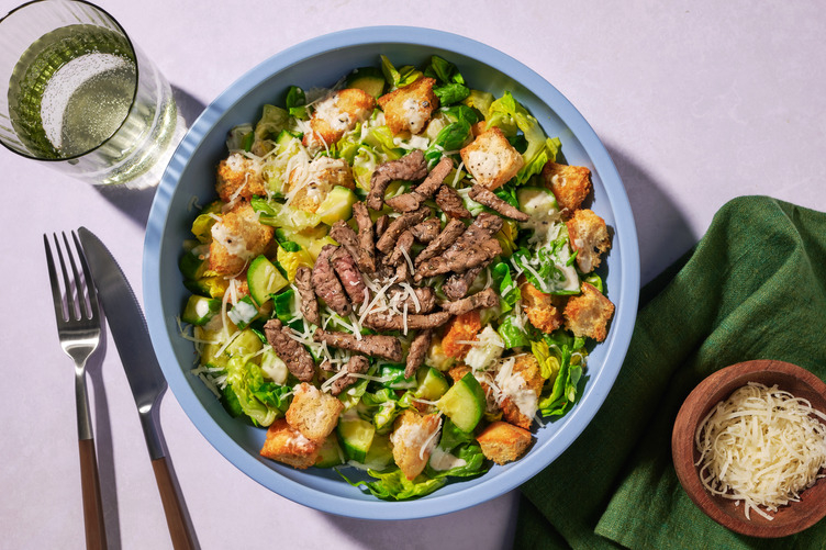 Beef Rump and Caesar-style Salad