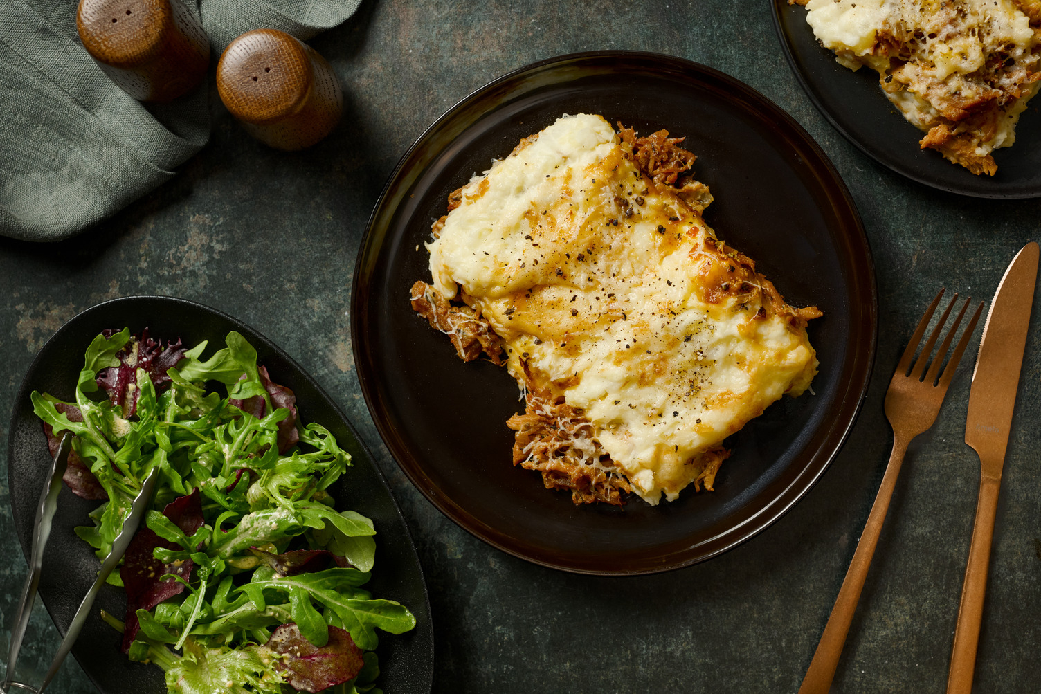 Hachis gratiné au confit de canard & céleri