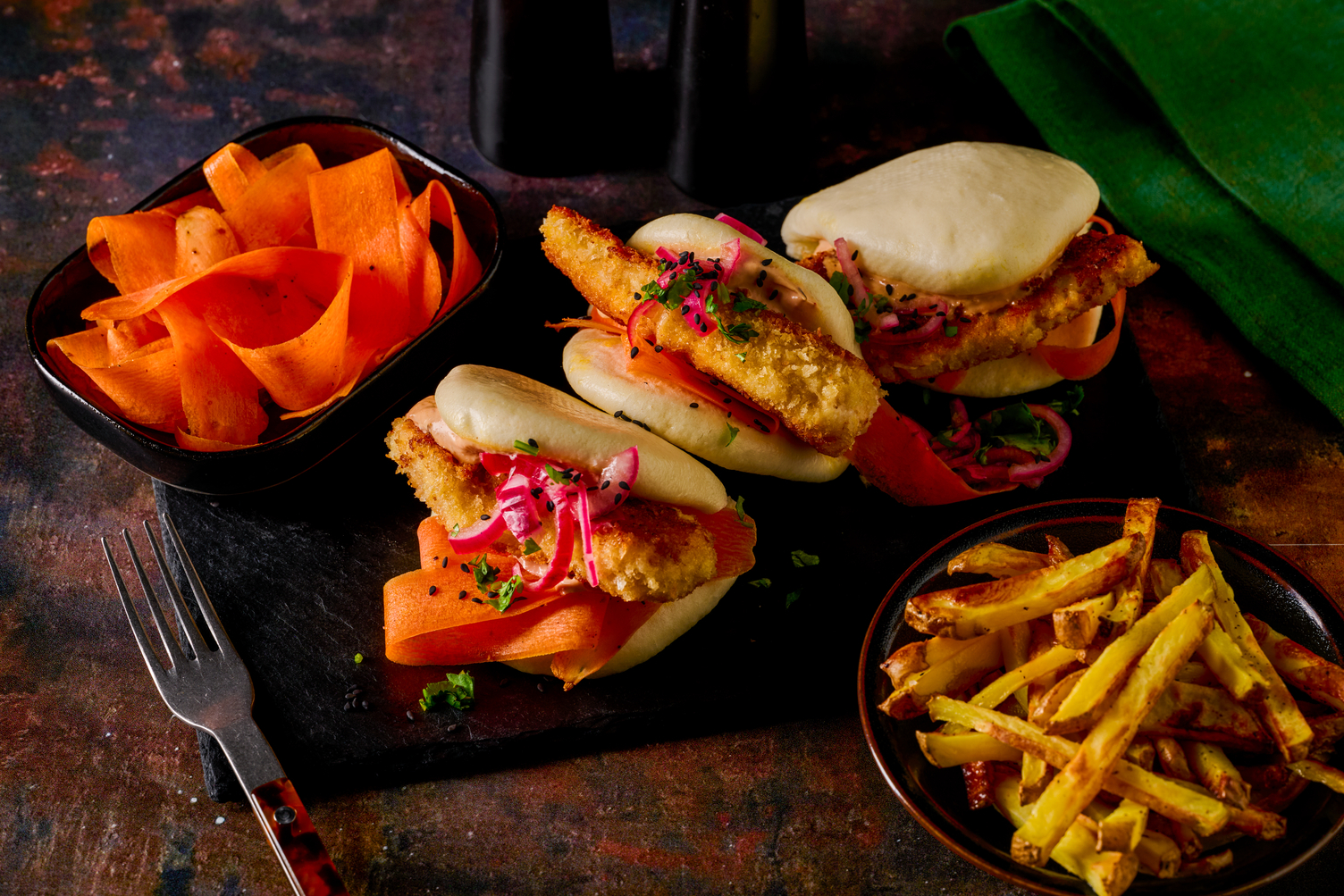 Bao poulet Label Rouge & spicy mayo-chipotle