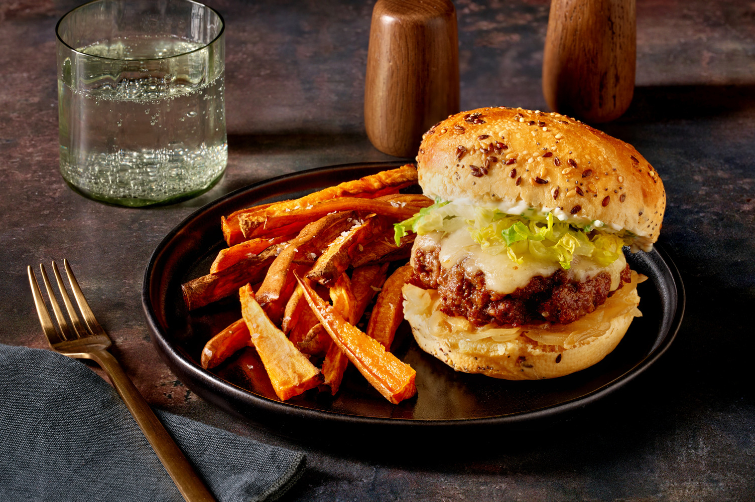 L'Ultimate Burger : gouda & oignons confits
