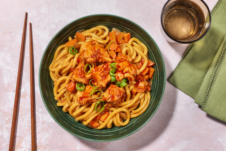 Pollo frito coreano con salsa picante 
