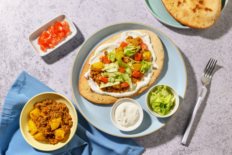 Turkey and Potato Kheema Naans