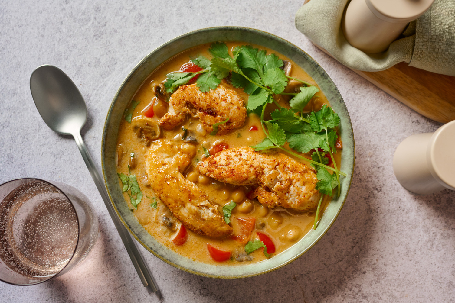 West African Inspired Prawn, Chicken and Coconut Chickpeas