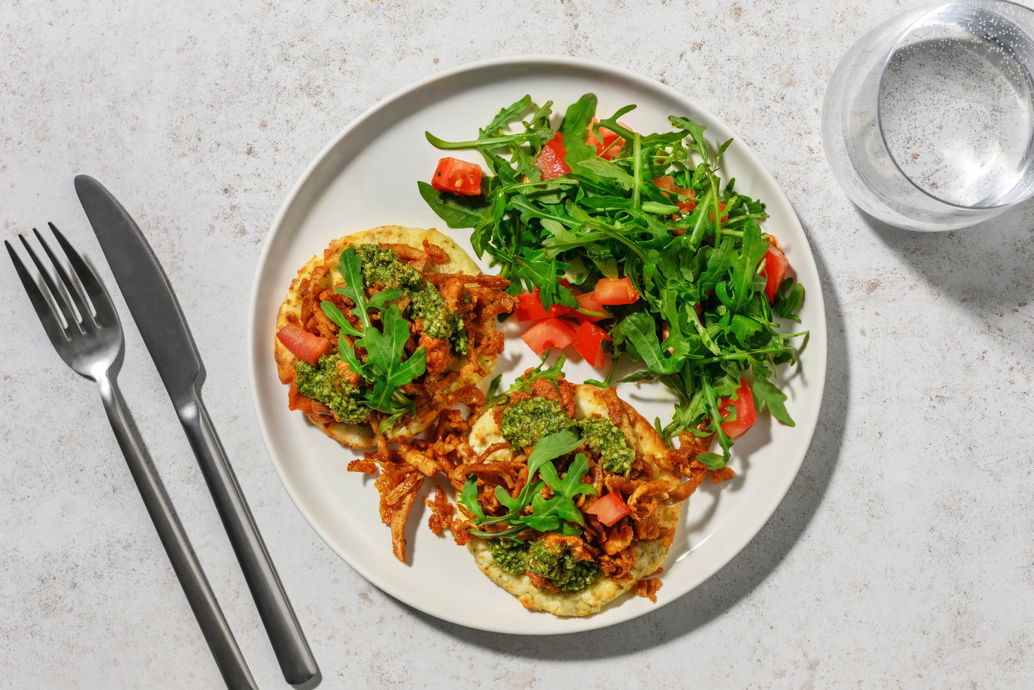 Ricottacos: base de ricotta con bacon de tofu