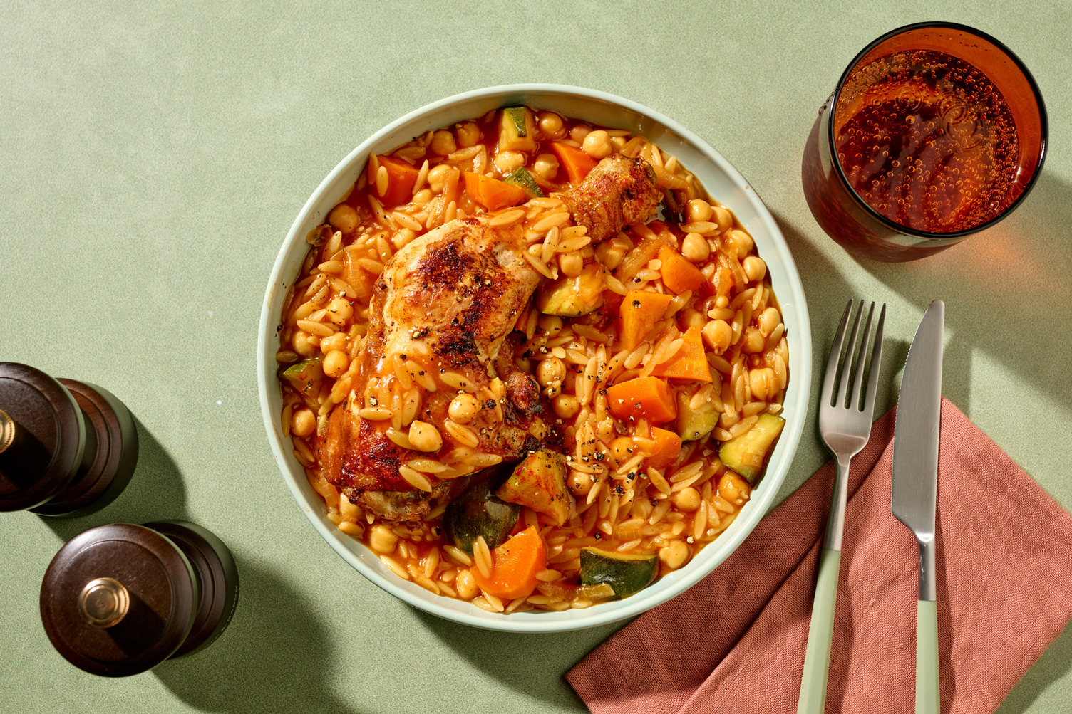 Poulet Label Rouge & orzo façon tlitli algérien