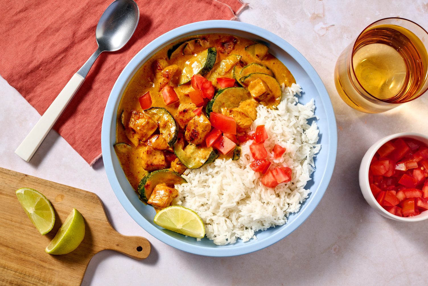 Curry de poulet & légumes d'été