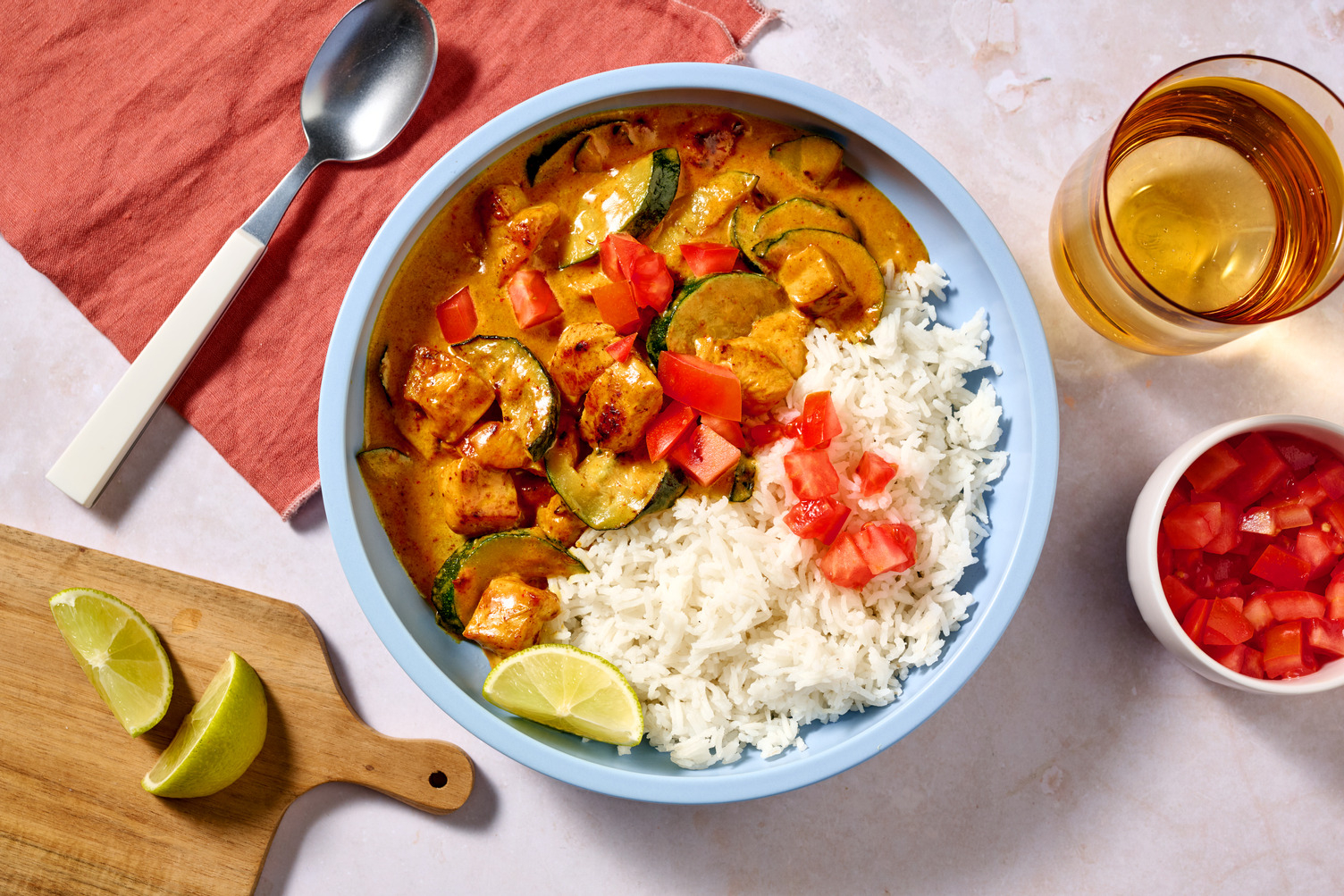 Curry de poulet & légumes d'été