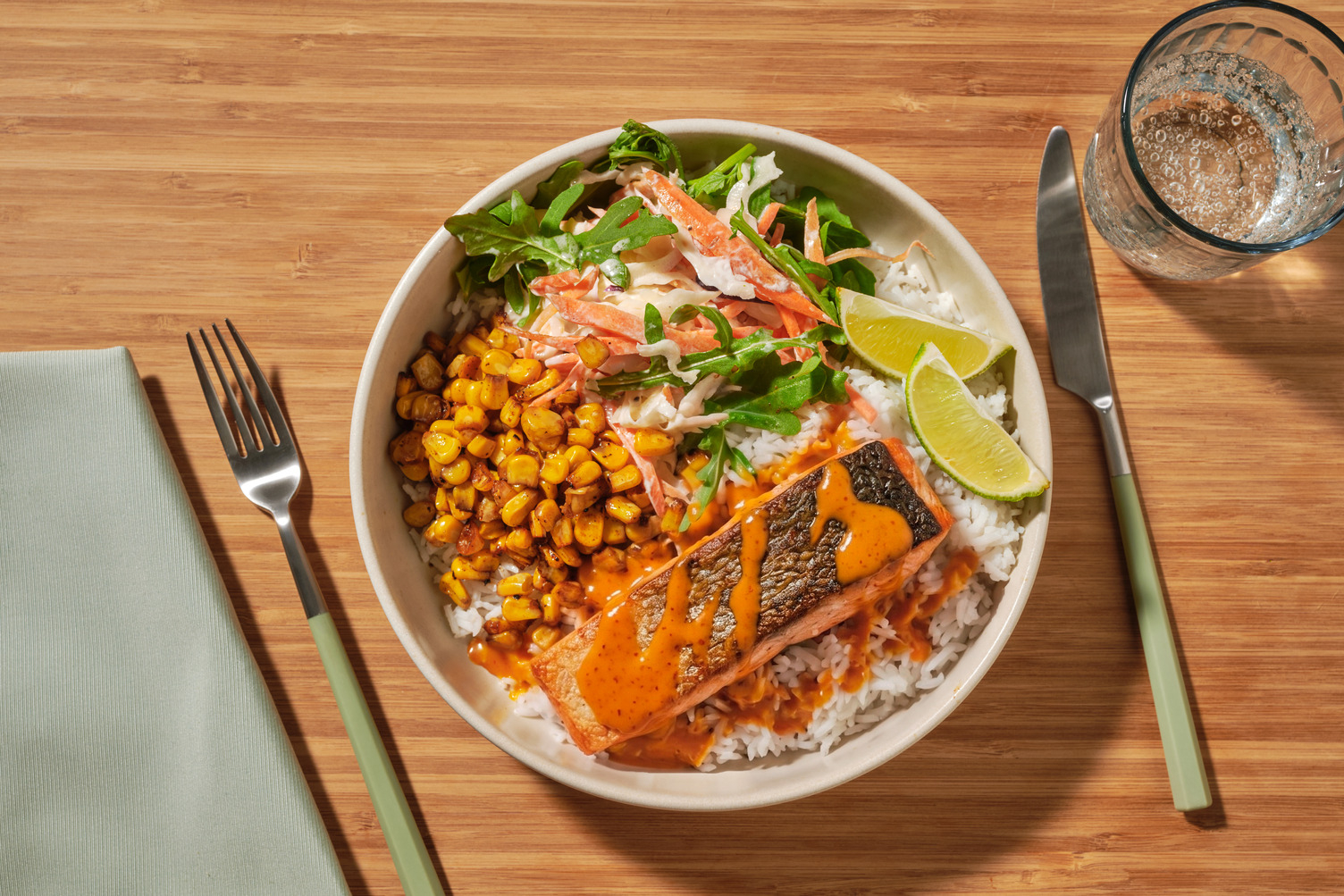 Lime Salmon and Amarillo Fiesta Rice Bowl