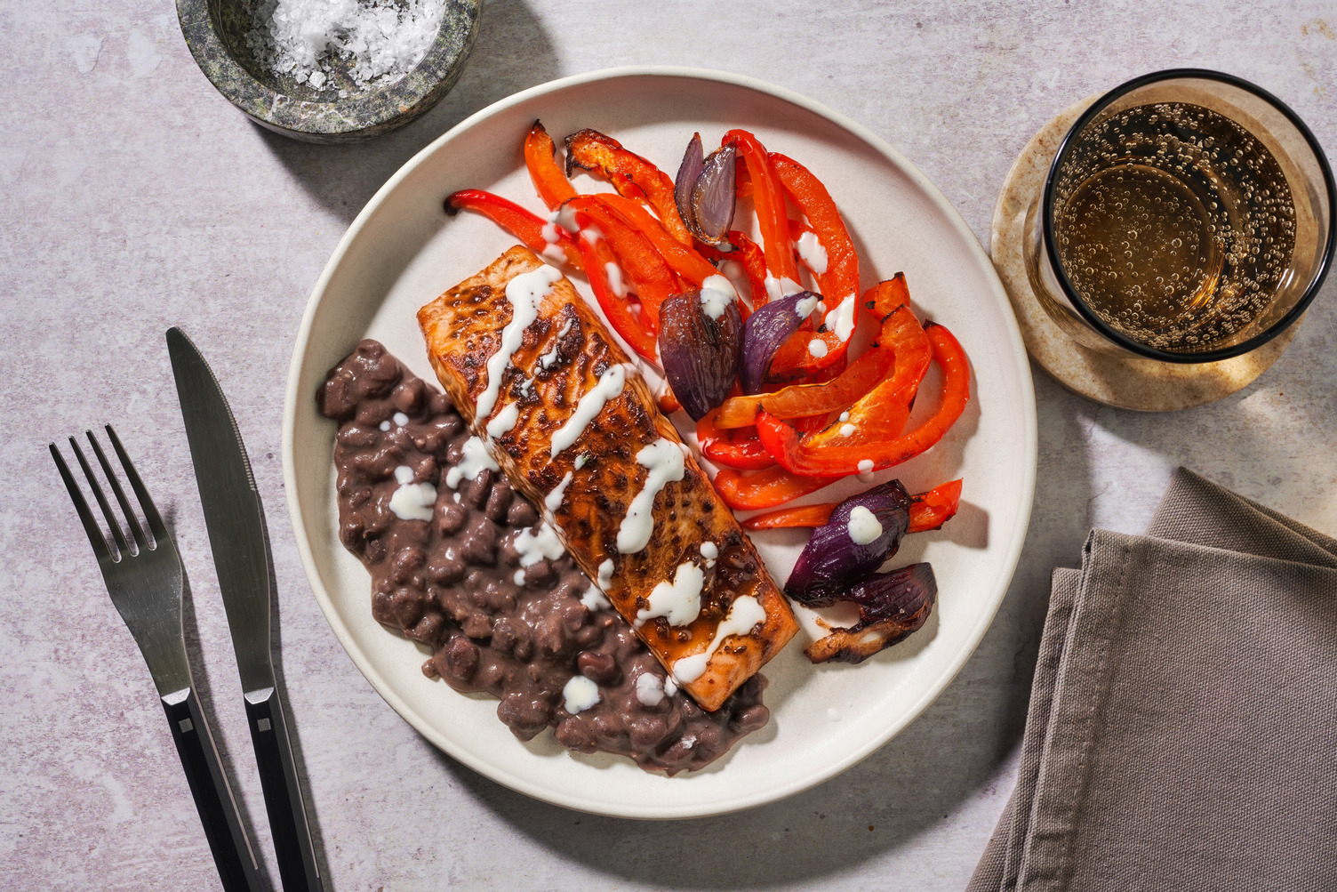 Mexican-inspired Salmon and Smoky Black Beans