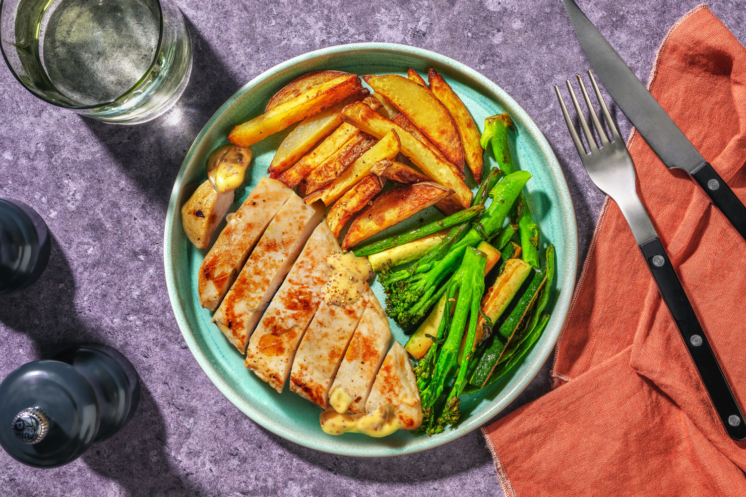 Chilli-Garlic Butter Chicken and Chips