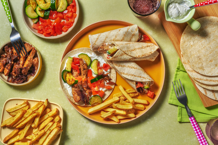 Soirée street-food en famille : wraps façon gyros & frites