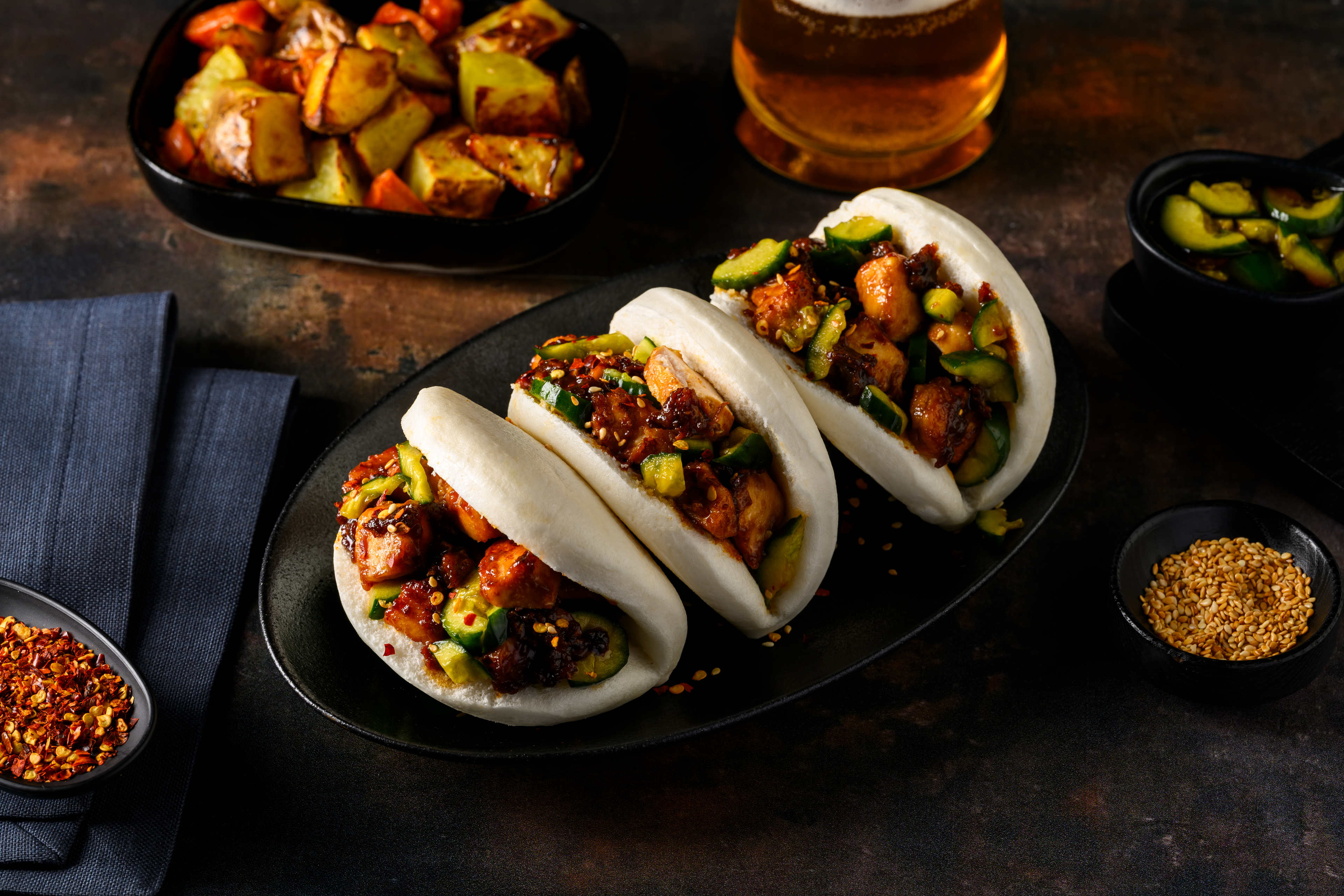 Miso Glazed Double Chicken Bao